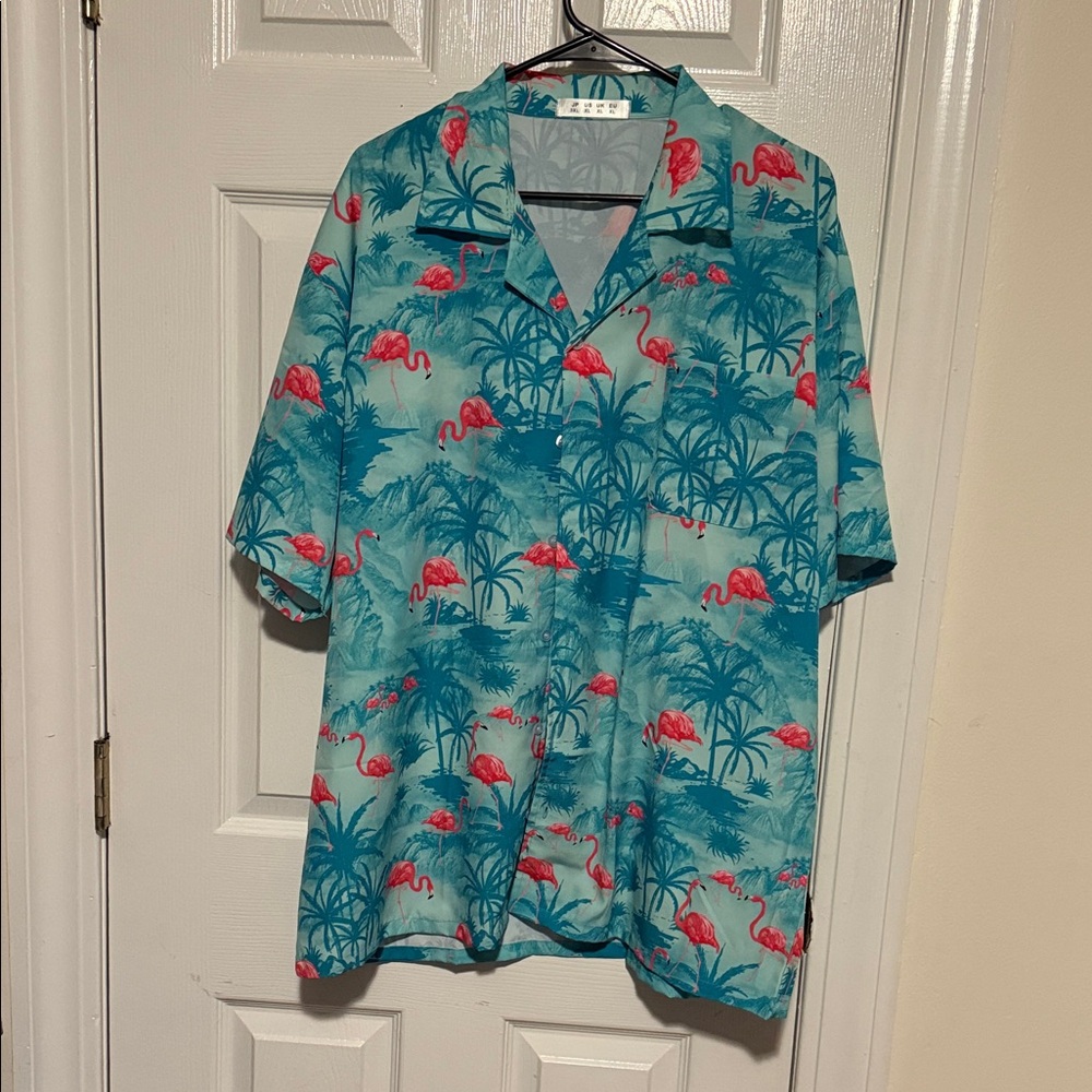 Tropical Flamingo Print Shirt